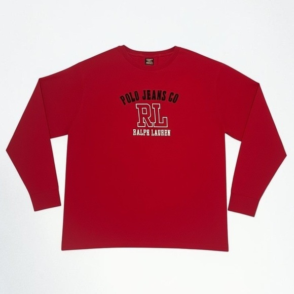 Polo Jeans Co. Ralph Lauren Other - VTG Polo Jeans Co Ralph Lauren Red Long Sleeve Graphic T-Shirt Mens XL RL Logo